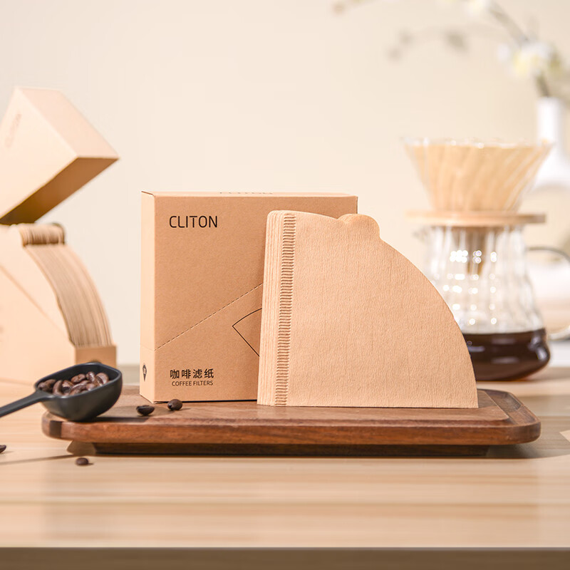 CLITON coffee filter paper log portable drip-type hand-brewed coffee powder filter V-shaped filter cup filter paper 100 sheets