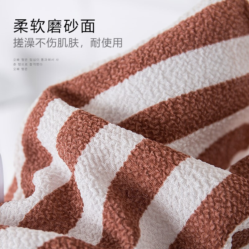 Striped bathing gloves for adults, back scrubbing, double-sided bath towels for women and men, mud bathing towels, green + navy blue, 2 pieces