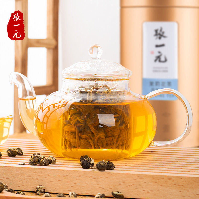 Zhang Yiyuan Tea Jasmine Tea Special Cloud Leaf Fragrance Bead Canned 150g Strong Fragrance Embroidered Bead Shape Scented Tea