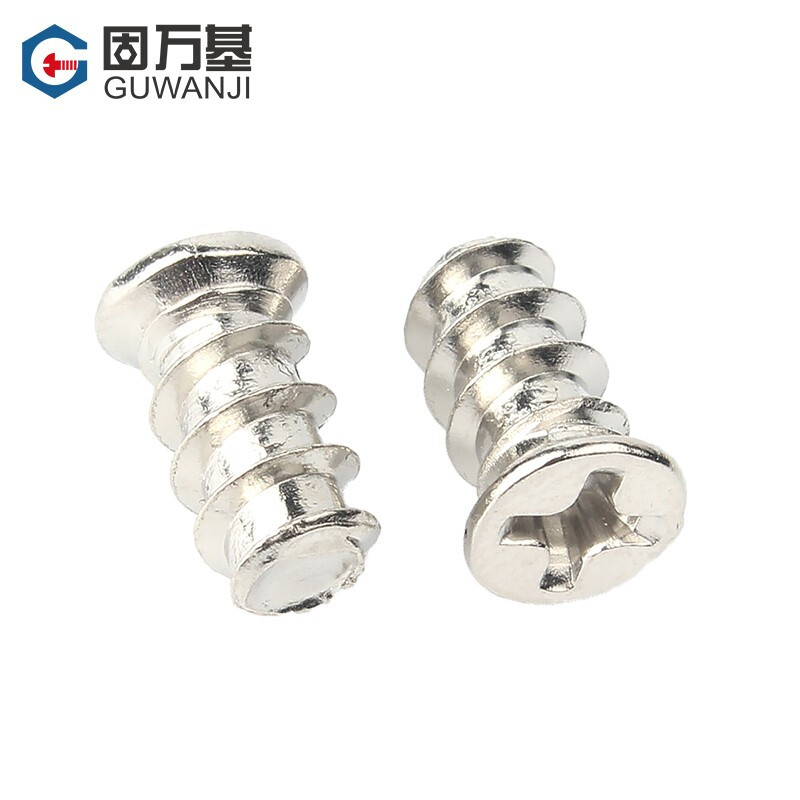 GUWANJI nickel-plated (small head) chassis fan screw iron black flat head self-tapping screw KB countersunk head flat tail self-tapping screw M5*10 head 6.0 nickel 100 pieces