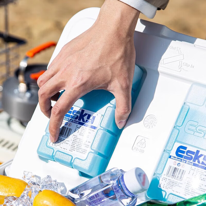 Esky Ice Brick Ice Crystal Box Recyclable Food Refrigeration Freezing Fresh-keeping Express Transport Refrigeration Pet Fishing Breast Milk 350ml Ice Brick (2 Pack) No need to fill with water