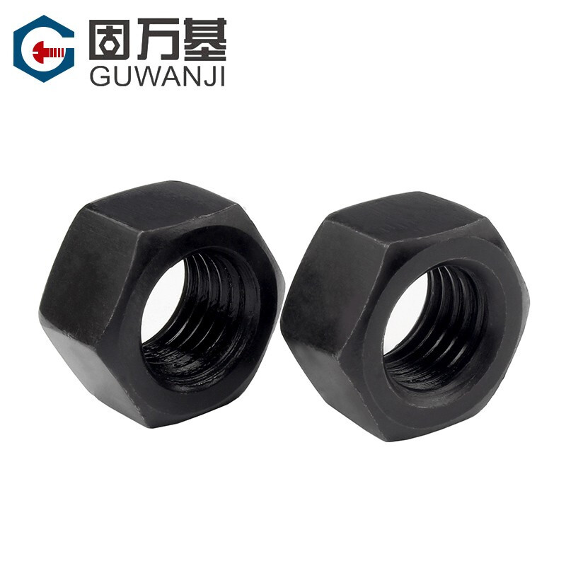 Guwanji grade 8.8 iron black fine thread hexagonal nut fine thread nut fine thread bolt cap screw nut nut cap collection black fine thread grade 8.8 M12x1.5 20 pieces