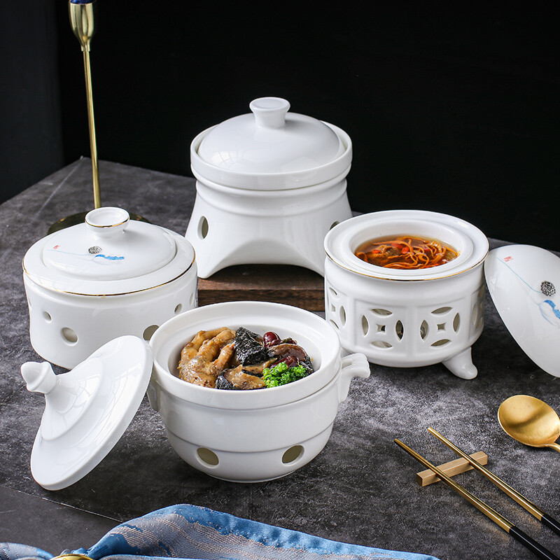 Chidu Shark's Fin Bowl Candle Heating Bowl Stew Cup Tableware Club Abalone Rice Bird's Nest Sea Cucumber Liao Ginseng Soup Cup 5.5-inch Dayan Warm Cup-White Porcelain