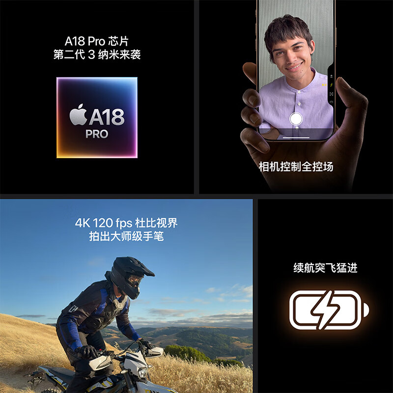 12-issue interest-free, 90% new Apple/Apple iPhone 16 Pro (A3294) 128GB, black titanium, supports China Unicom and China Telecom 5G dual-SIM dual-standby mobile phone