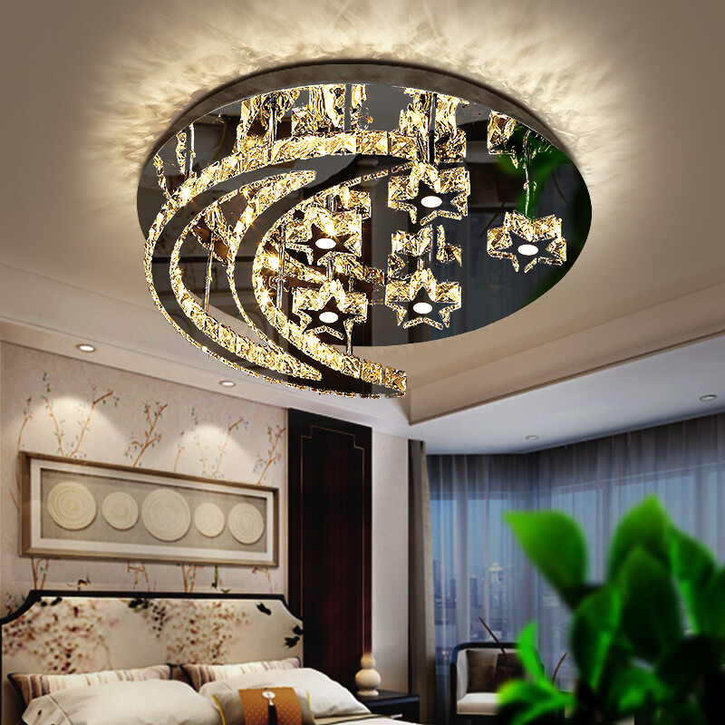Kalaya Crystal Light Living Room Led Ceiling Creative Personality Dining Star Moon Children Baby 52w Three Tone Kalaya Crystal Light Living Room Led Ceiling Creative Personality Dining Star Moon Children Baby 52w Three Tone
