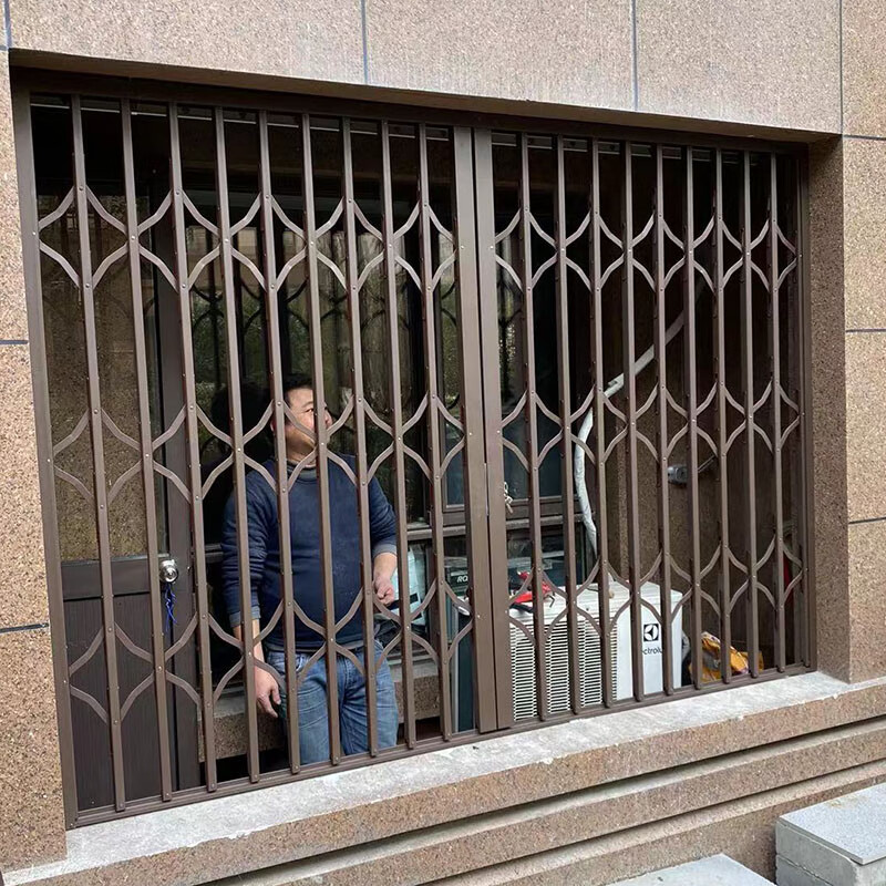 Yangtepai foldable new anti-theft window net balcony telescopic push-pull invisible indoor safety guardrail household gate large flower style white per square meter does not include installation and measurement fees