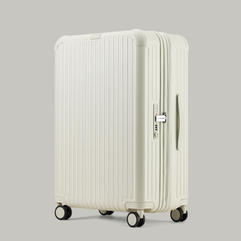 Roaming large-capacity student luggage women's trolley case men's password suitcase boarding case 20 inches shell white