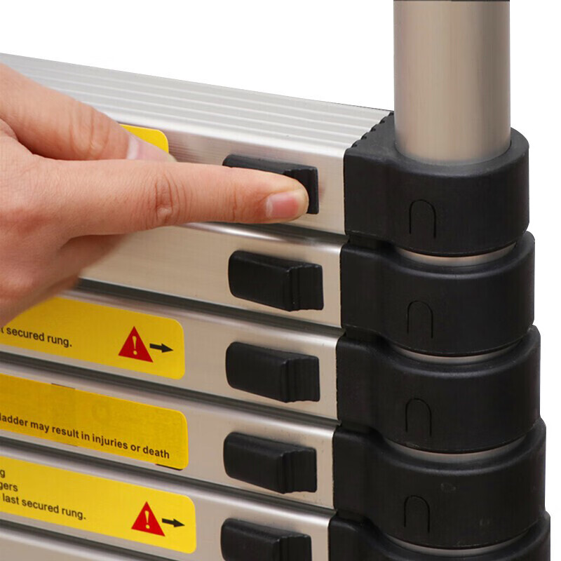 Bingyu Aluminum telescopic ladder Bamboo ladder thickened engineering ladder straight ladder straight ladder lifting staircase 16-step single-sided ladder 6.2 meters step distance 40cm BYS-376