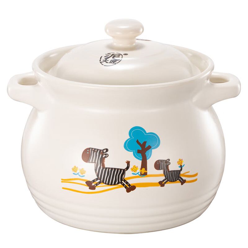 Clay pottery small zebra Ruyi soup pot 4600ml glaze color casserole open fire Chinese medicine stew pot soup pot same style as Sister Lotus