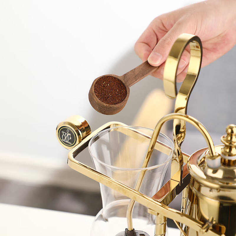 Jiayiyuan coffee hand brewing set siphon espresso machine household Belgian pot siphon espresso coffee machine square black background gold plus grinder