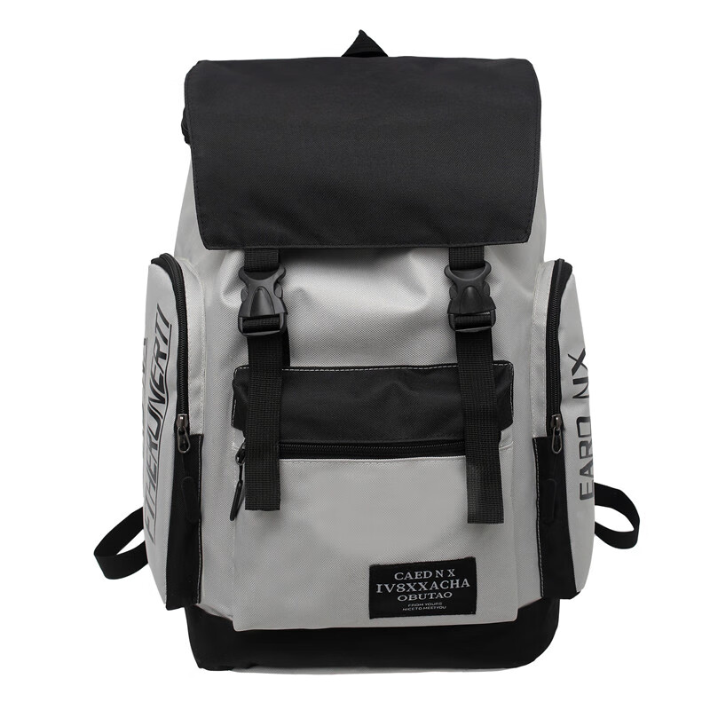 Double Star School Bag Junior High School Male Backpack Female High School College Student Backpack Large Capacity Travel Water-Repellent Computer Bag Gray