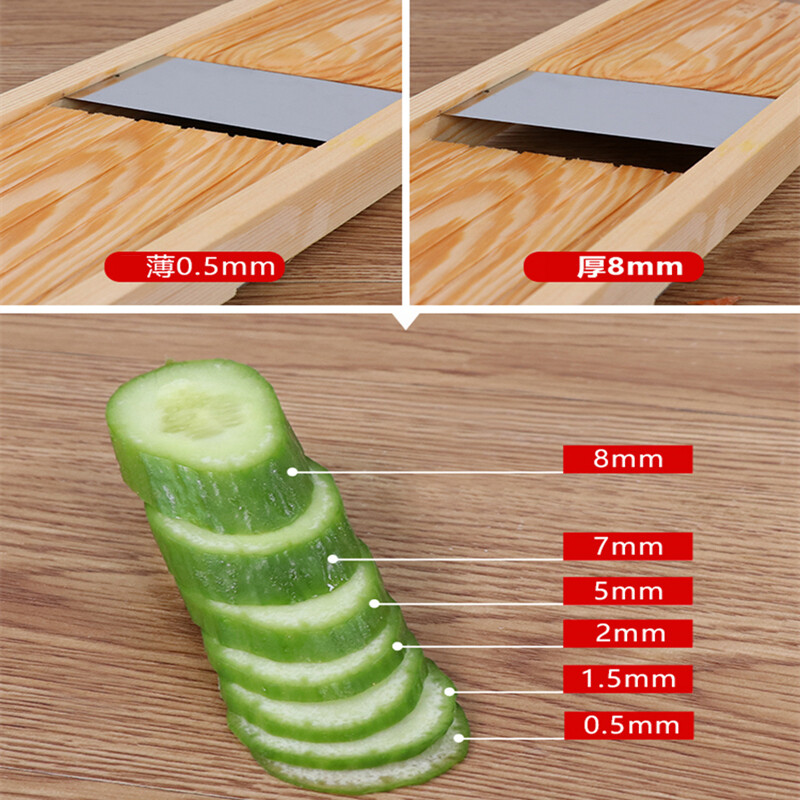 Necooks Adjustable Thickness Potato Slicer Multifunctional Vegetable Chopping Tool for Peeling and Slicing Potatoes Kitchen Supplies Upgraded Classic Style 30cm Long, Equipped with Hand Guard