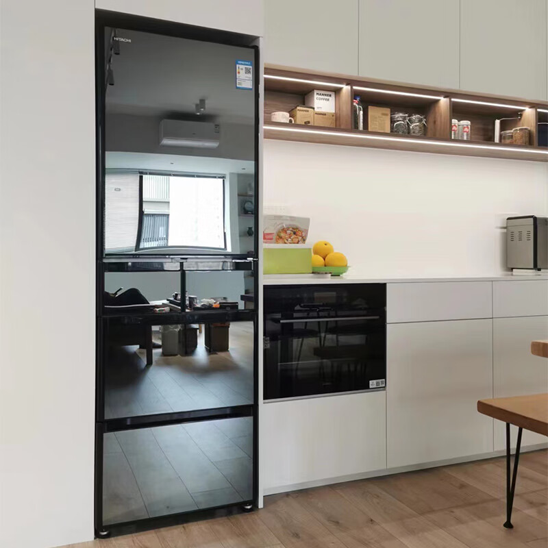 Hitachi (HITACHI) 401L multi-door refrigerator imported from Japan small apartment classic vacuum preservation automatic ice making sleep preservation rapid refrigeration crystal mirror color R-XG420KC