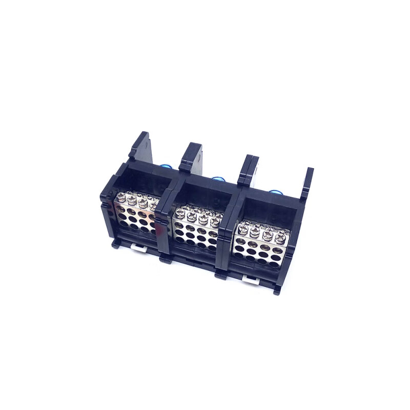 Three-in and multiple-out card rail-type branching terminal three-phase four-wire high-current branching box high-power terminal block three-in and nine-out