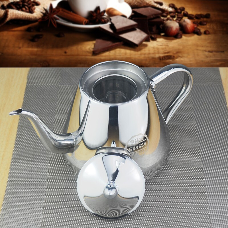 SANQIA 304 stainless steel kettle tea sea water kettle induction cooker tea table small kettle restaurant kettle household tea kettle split lid with filter 1.3L