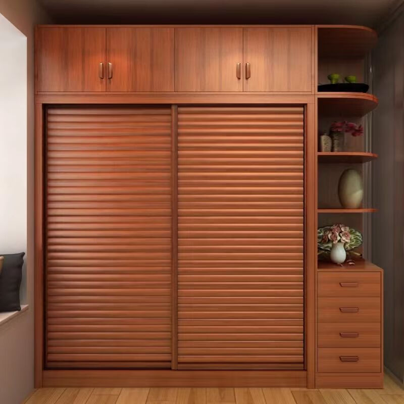 Yeyushi customized sliding door sliding door wood plastic board shutter door wardrobe door bedroom wall cabinet door professional customization easy to install angel white