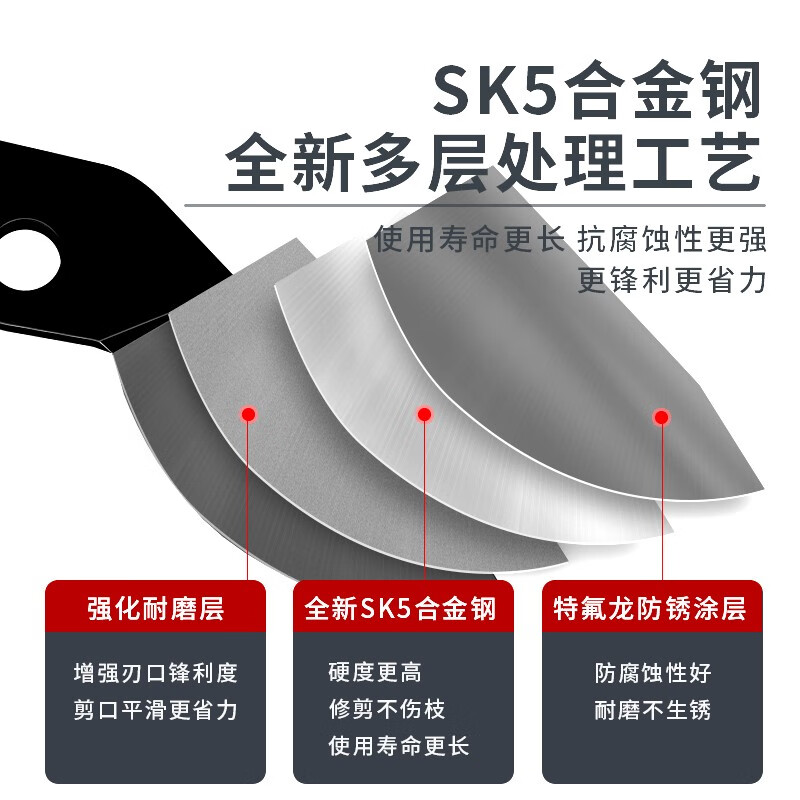 EVANLEY German fruit tree pruning scissors pruning shears labor-saving scissors garden potted gardening pruning branches manual agricultural tools imported configuration SK5 steel Teflon pruning shears