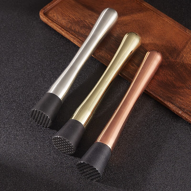 Bar Soul Stainless steel mash stick Ice hammer crushed popsicle Lemon mint leaf crush stick Mojito cocktail mash stick Extended classic style Original color