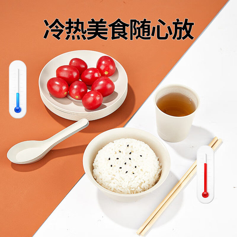 SHUANG YU disposable tableware five-piece set * 20 servings bowls, chopsticks, cups, plates and spoons outdoor picnic individually packaged