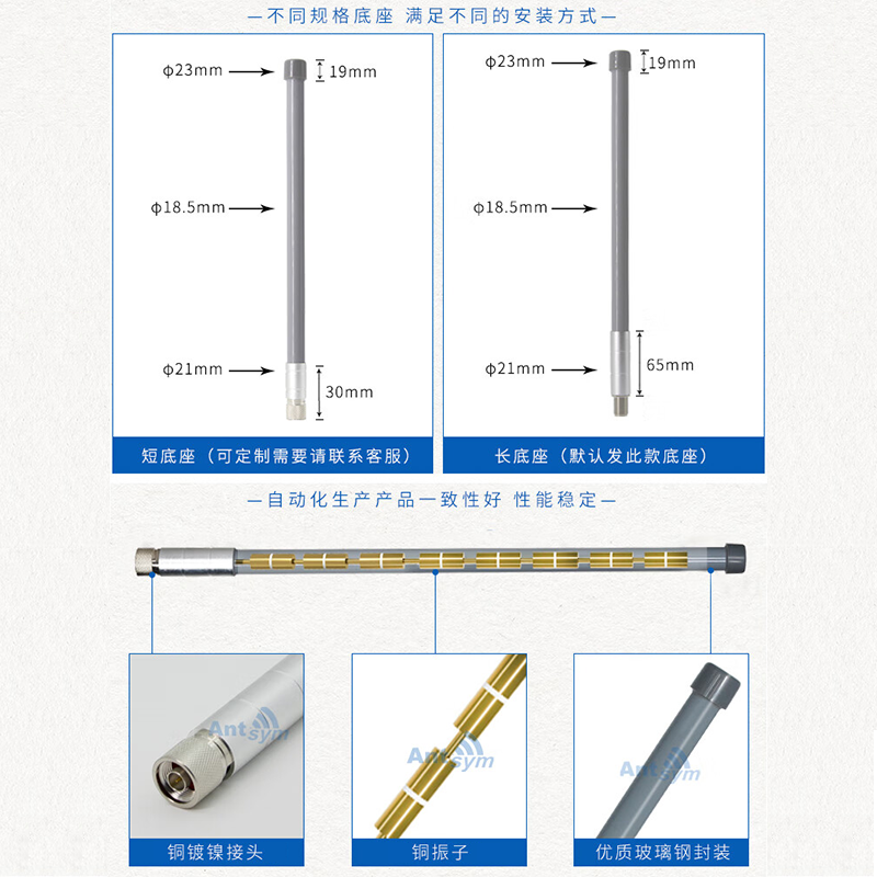 1090MHz fiberglass omnidirectional antenna UAV FPV remote sensing telemetry communication digital image transmission ADS-B antenna N female (with 30cm feeder) stick 12dBi (250cm)