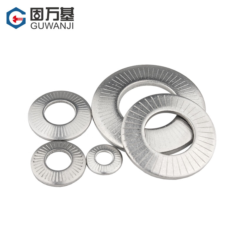 Guwanji 304 stainless steel butterfly gasket saddle-shaped single-sided toothed washer round anti-slip flat washer metal toothed anti-loosening M6x14x1.3 medium size (50 pieces) 304