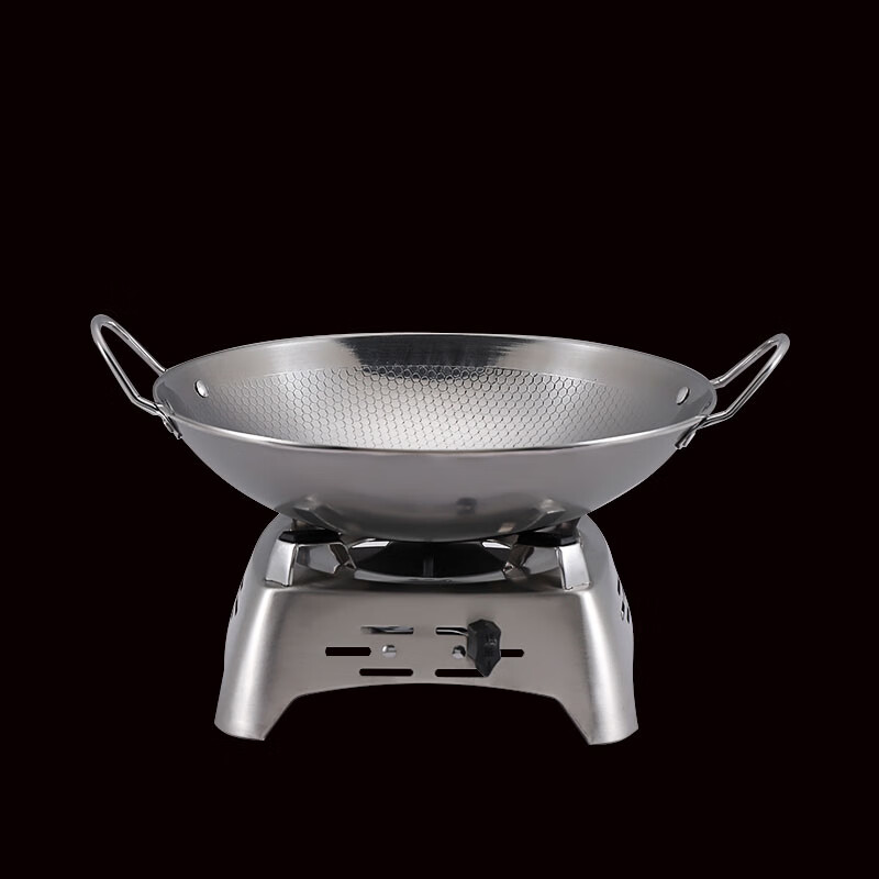Tiger God alcohol stove hot pot dry pot outdoor alcohol 304 stainless steel pot household dry boiler small hot pot 304 alcohol stove + stainless steel honeycomb pot 10 inches evenly heated, honeycomb anti-sticking