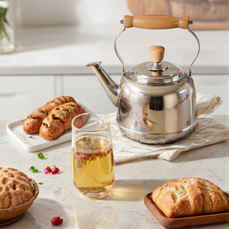 Botis Botis high quality stainless steel kettle gas gas induction cooker universal whistle household kettle N5 type single bottom kettle (with spout cover) 2.5L