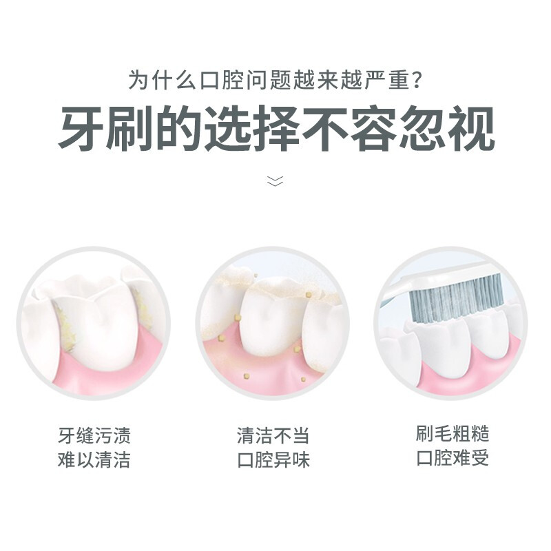 Cold acid charcoal spin-on sensitive soft-bristled adult toothbrush to reduce bacteria and protect gums. Portable 2-pack with random colors. Recommended by Wu Lei