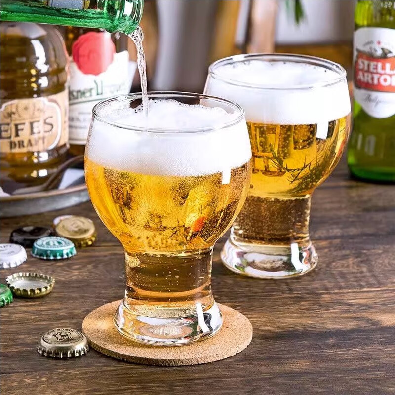 Ouxin original imported glass beer cup for household and commercial large-capacity Internet celebrity wheat craft beer cup juice drink cup Bavarian cup 455ml 6 pieces