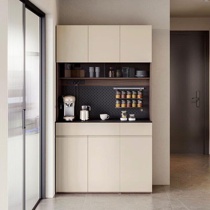 Lin's Home Italian Simple Sideboard Storage Cabinet Living Room Wall Tea Cabinet Wine Cabinet Lin's Wood Industry TV1T Functional Sideboard High Cabinet + Dining Table + Dining Chair