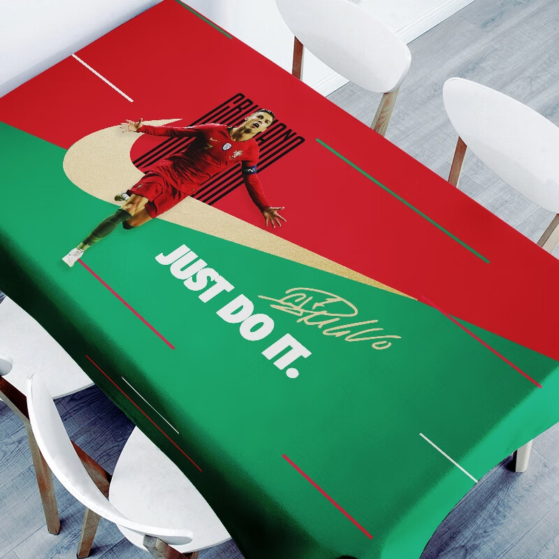 Lotto 2024 European Cup football tablecloth Argentina Messi football Champions League tablecloth theme bar theme restaurant cotton and linen Manchester United 180*135cm