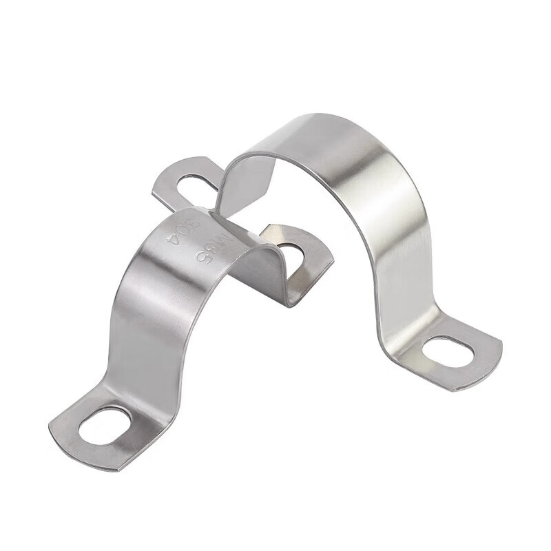 Jinchao 304 stainless steel thickened riding clamp pipe clamp bracket pipe buckle throat hoop water pipe clamp fixed U-shaped buckle pipe hoop M20 (5 pieces) thickened