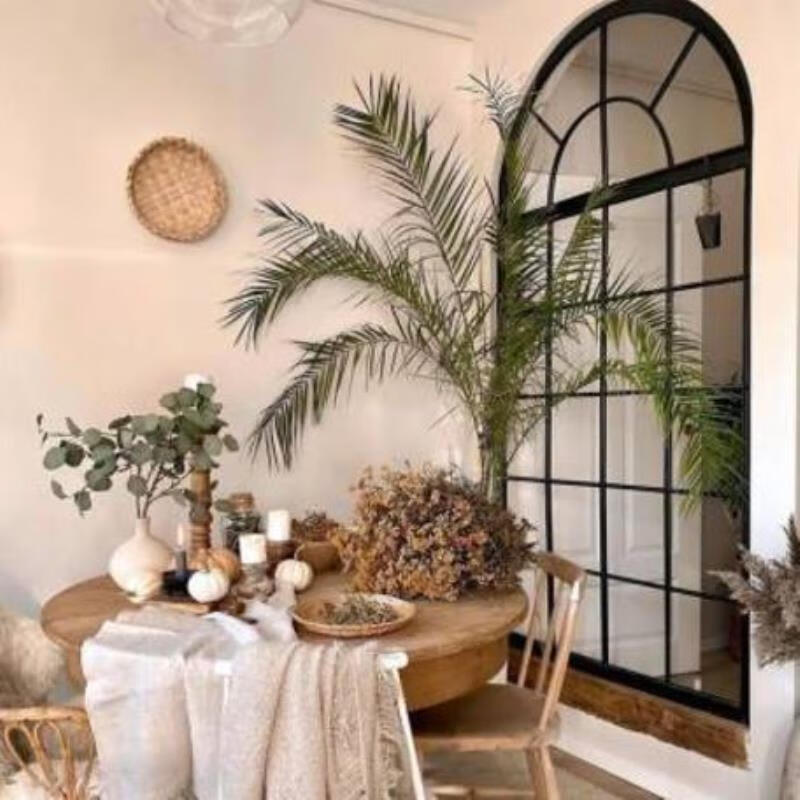 Yaotian Fashion Interior Iron Real Window Wall Decoration Fake Window Wall Decoration Screen Partition Changhong Glass Entrance Simple Black 100*200 Water Ripple