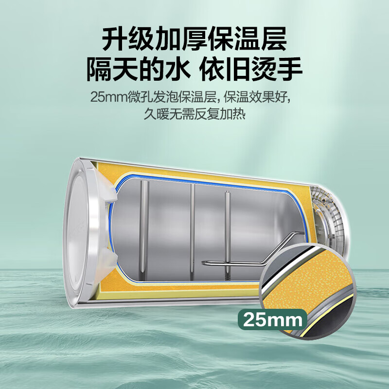 Haier produces Commander 60-liter electric water heater Jingdong self-operated door-to-door installation trade-in 2200W energy-saving fast heating household safety bath water storage type LEC6001-20X1