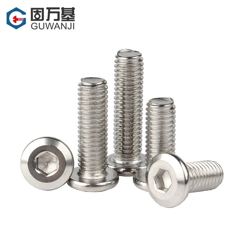 Guwanji 304 stainless steel beveled large flat head hexagonal screws beveled flat round head furniture screws countersunk head bolts national standard M6x20 10 pieces