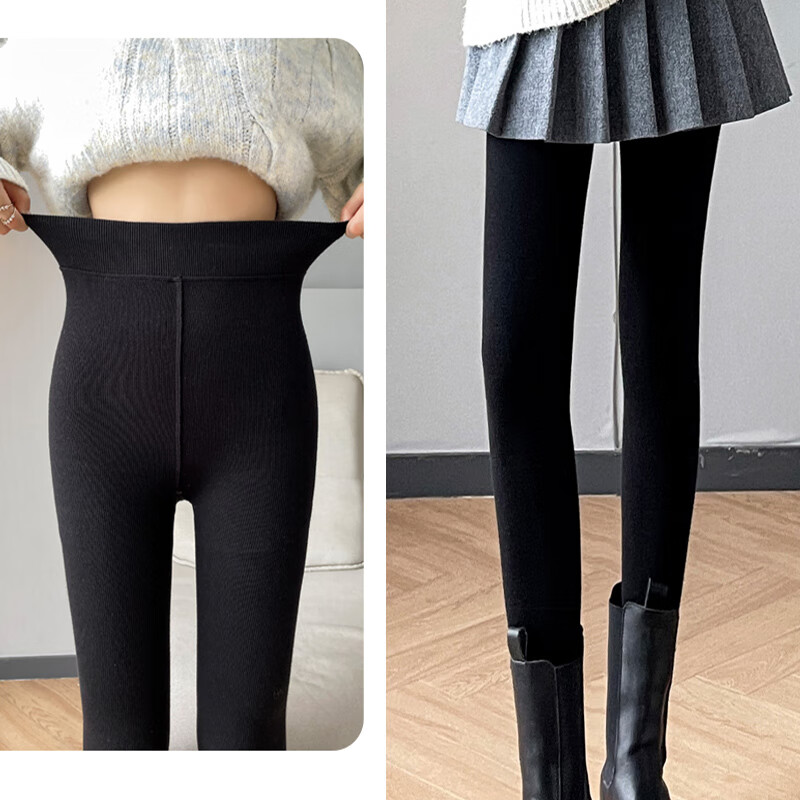 Langsha leggings women's thin velvet bare-leg all-in-one pants for outer wear thin spring and summer dark flesh-colored slimming pantyhose black one-size-fits-all