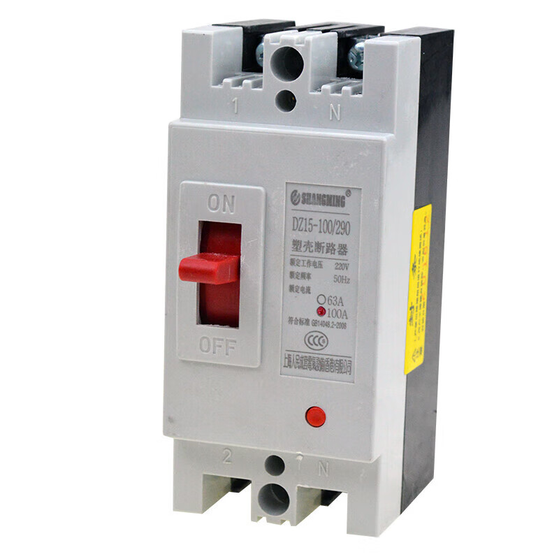 DZ15-100/390 40A63A100A Air switch molded case circuit breaker protector 380/220V three-phase 63A 2P