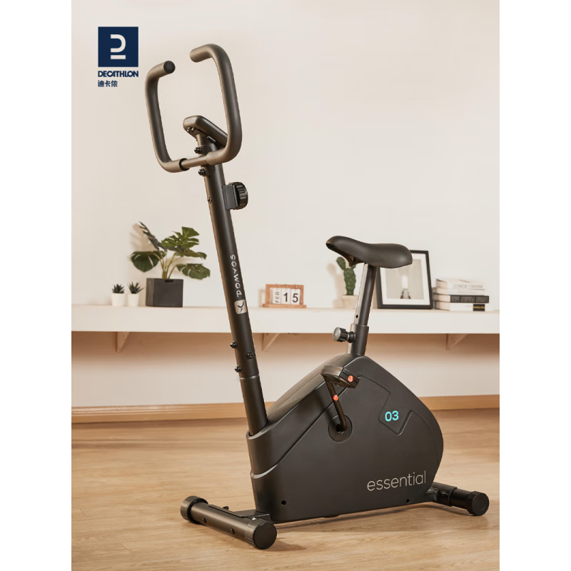 DECATHLON Home Exercise Bike Indoor Sports Fitness Equipment Magnetic Exercise Bike Exquisite Black No need to plug in. Installation not included
