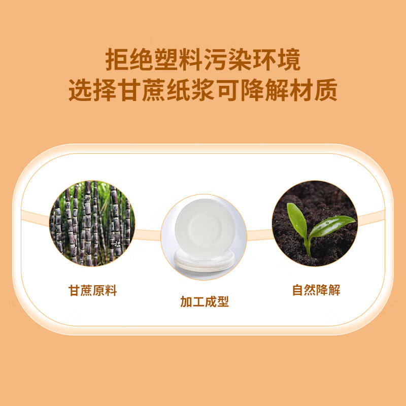 Youao disposable plates 8 inches, 30 pieces, large thickened biodegradable paper plates, waterproof and oil-proof barbecue tableware supplies