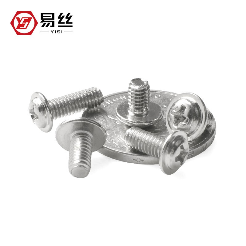 Easy wire nickel-plated cross round head screws with pads. Tape screws, computer screws with pads M2 M2.5 M3 M4 M4*10 (100 pieces)