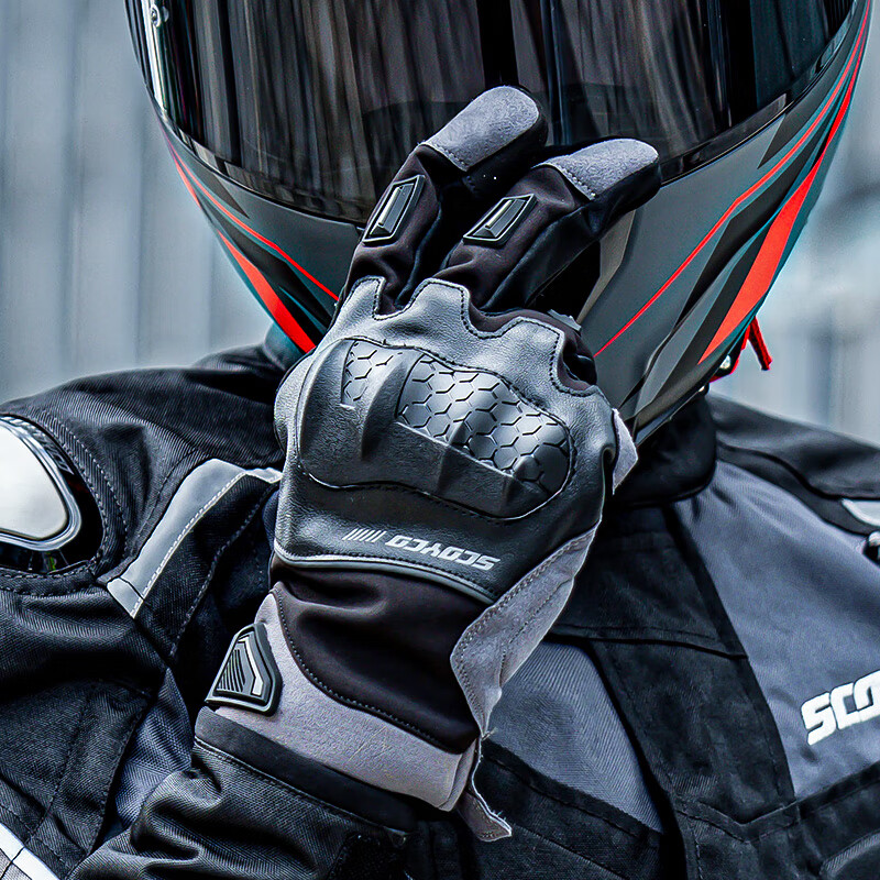SCOYCO motorcycle riding gloves, autumn and winter waterproof, warm and anti-fall touch screen riding gloves for men and women motorcycle racing riders