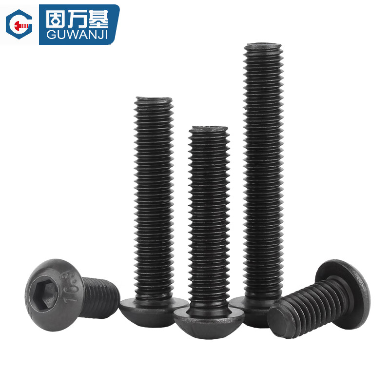 Guwanji Grade 10.9 inch screws American round head hexagonal screws 4# 6# 8#1/8 5/32 3/16 1/4 8#-32x3/8 (10 pieces)