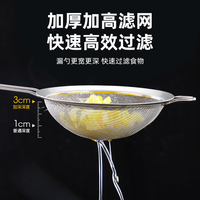 Guangyi stainless steel colander, fine mesh soy milk, Chinese medicine filter, juice flour sieve two pieces GY7832