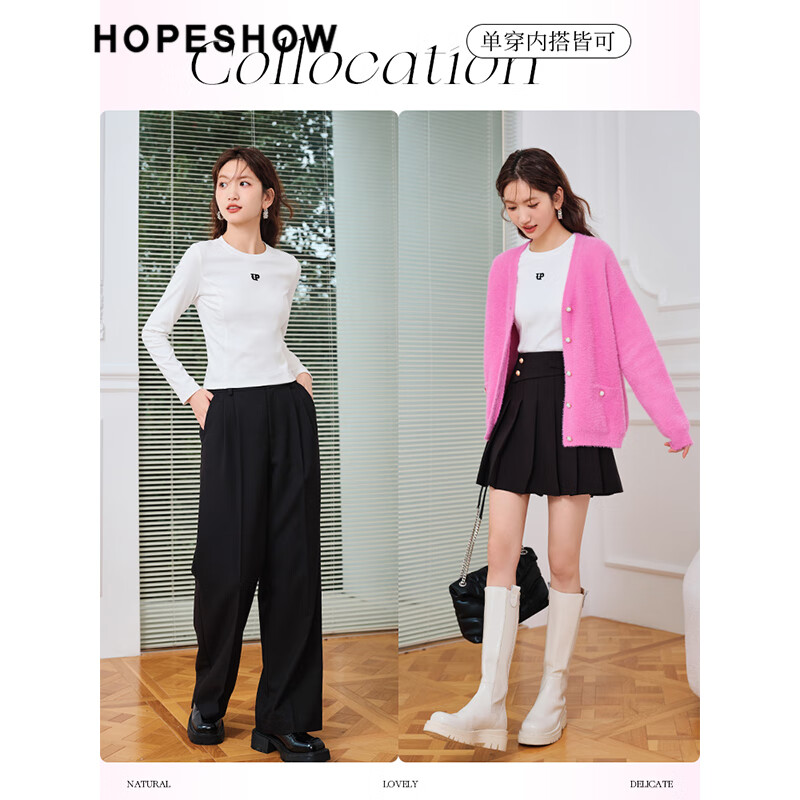 Red sleeve letter embroidered right shoulder long-sleeved T-shirt spring and autumn new women's round neck chic niche slimming versatile bottoming top in white 001 M