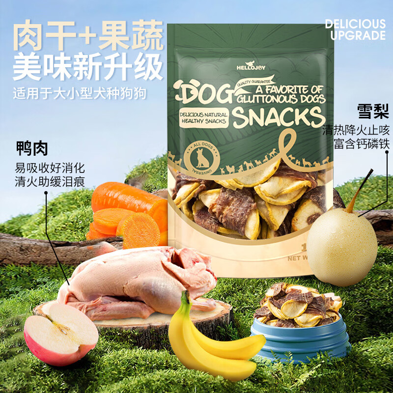 HELLOJOY dog snacks, dried meat strips, general dog training reward snacks for adults and puppies, duck meat around Sydney 120g