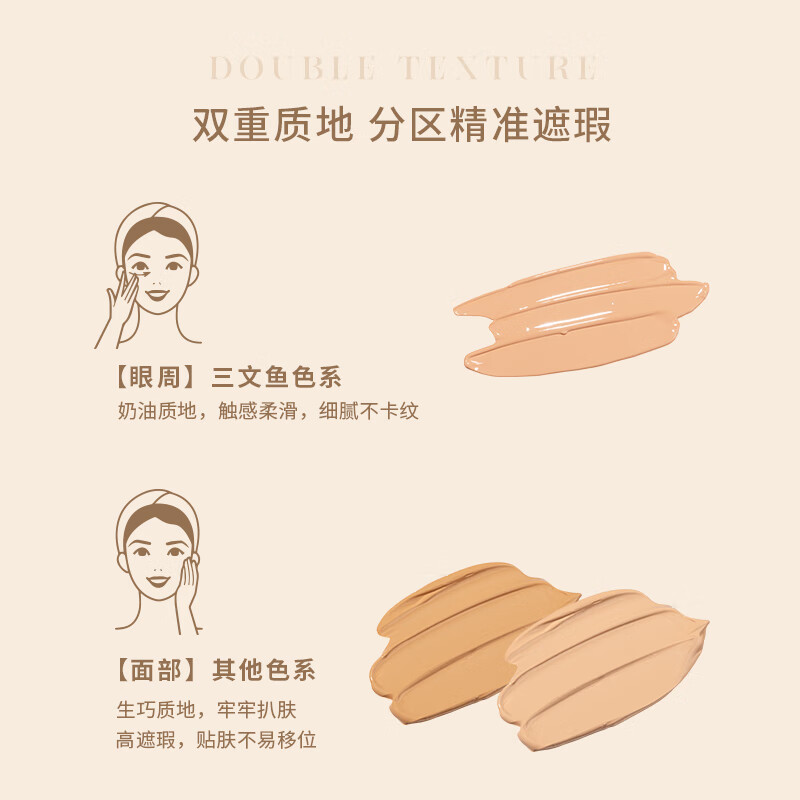 Ukiss Three Color Concealer 01 Basic Palette Moisturizing Covering Spots Repairing Highlight Brush Foundation Brightening Liquid New Year Gift