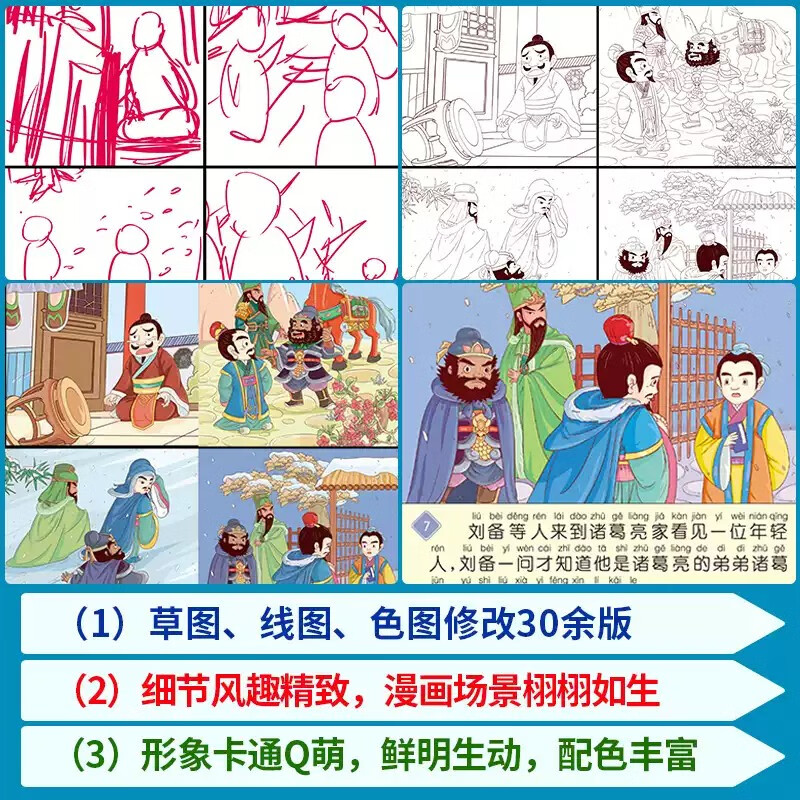 A complete set of 4 authentic phonetic versions of the Four Great Comics Comics for primary school students, with audio accompanying readings and pinyin readings with character relationship diagrams, must-read extracurricular books for primary school students in the first and second grades, extracurricular books, Chinese fairy tales and mythology story books, comics Journey to the West, children's picture books, Romance of the Three Kingdoms, villain books, Water Margin, Dream of the Red Mansions, classical masterpieces, kindergarten picture books, original children's books