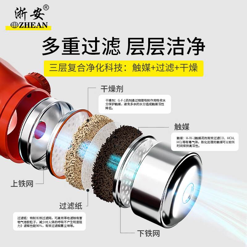 Zhe'an fire mask anti-smoke mask anti-virus filter fire self-rescue respirator home escape tzl30