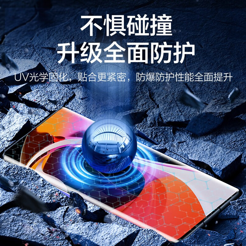 Newba can fingerprint unlock Xiaomi 10/10Pro/10S tempered film Xiaomi 10 Extreme Commemorative Edition UV full glue anti-peep mobile phone film full glass protective film UV curved screen film high-definition 2-piece package Damage guaranteed if damaged
