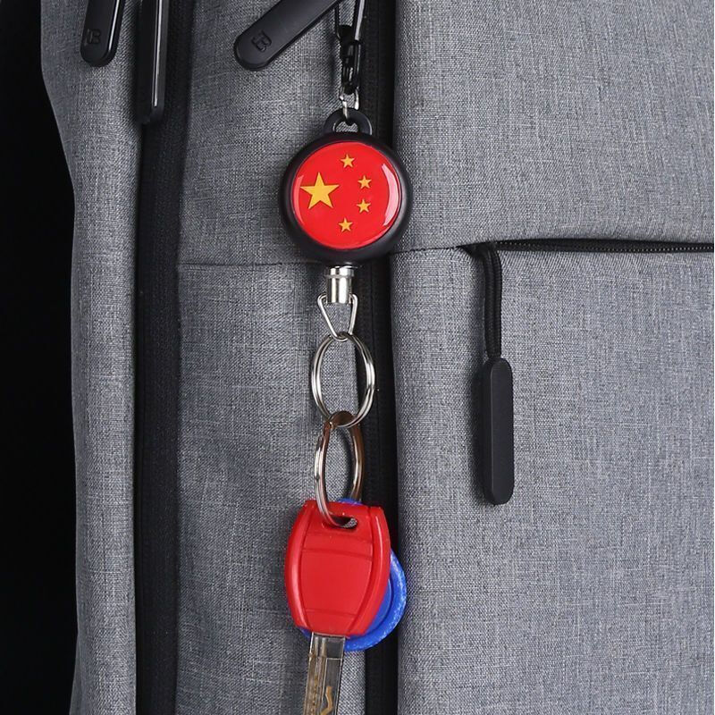 Key anti-lost device Mobile phone anti-lost device High rebound telescopic wire rope anti-theft key chain Anti-lost hanging buckle key chain Telescopic key chain 3 pcs